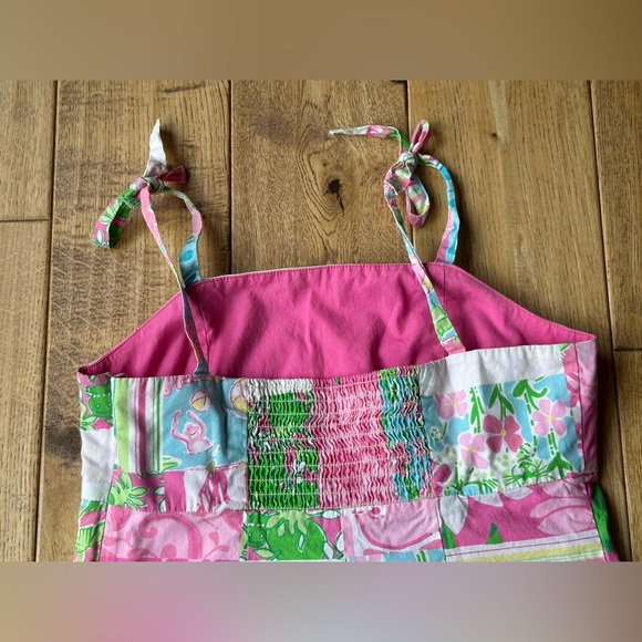 Lilly Pulitzer Vintage Patchwork Print Tie Strap Dress size 10 - Picture 9 of 10